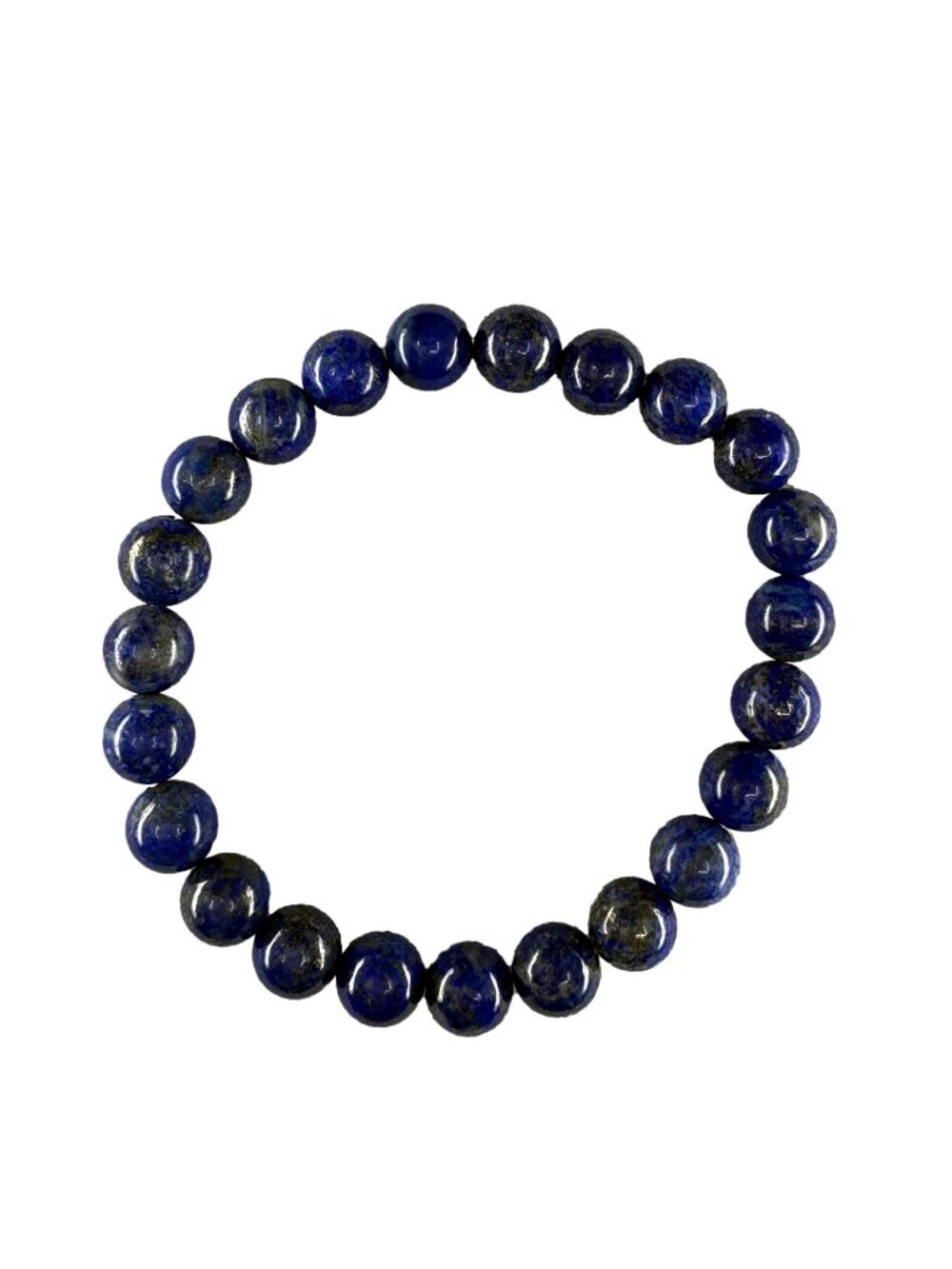 Natural Blue Lapis Lazuli Beads Bracelet 8mm Certified Gemstone 21.59g